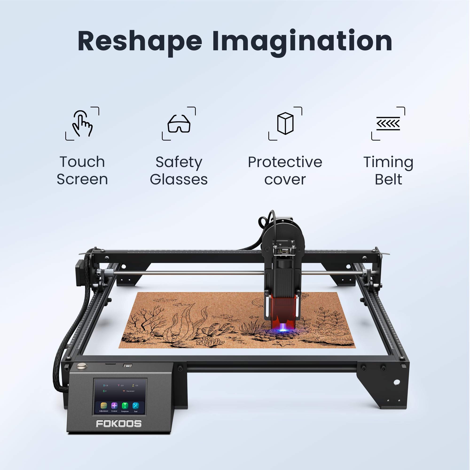 FOKOOS 10W レーザー彫刻 FOKOOS Laser Engraver, 10W Output Laser Engraving Machine